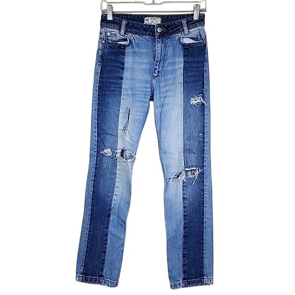 Free People Boho Distressed Size 24 Blue Jeans - Picture 7 of 13